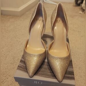 Jlo Jennifer Lopez Mabrey D'Orsay Pumps, Light Gold, Size 8